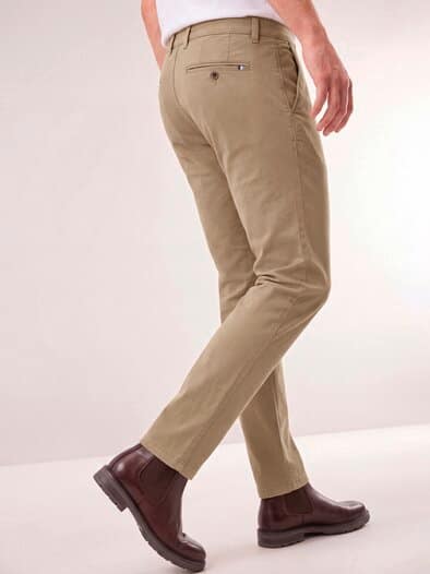 Elastische Chino aus Baumwolle Caramell