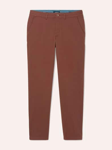 Elastische Chino aus Baumwolle Rotbraun