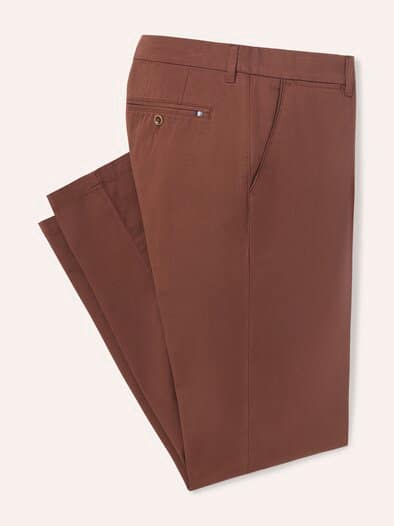 Elastische Chino aus Baumwolle Rotbraun