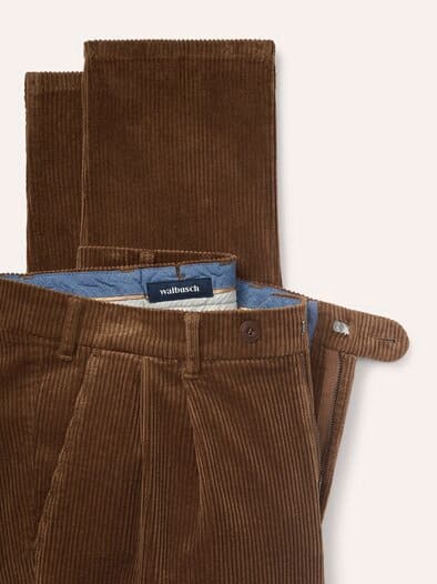 Cordhose mit Bundfalte Caramell