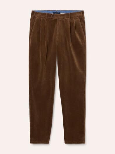Cordhose mit Bundfalte Caramell
