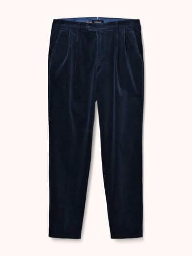 Cordhose mit Bundfalte Marine