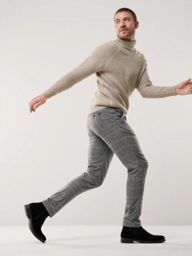 Premium Sport-Flanell Hose Grau kariert