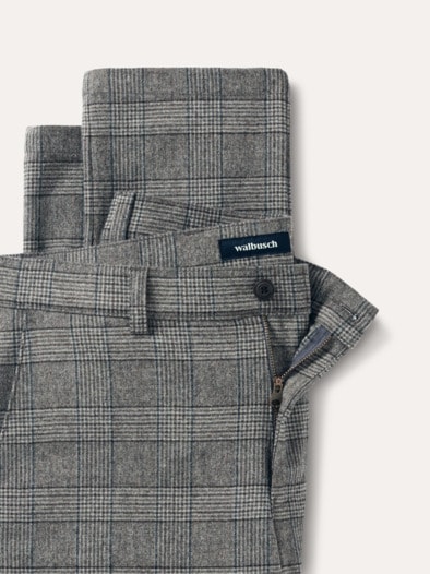 Premium Sport-Flanell Hose Grau kariert