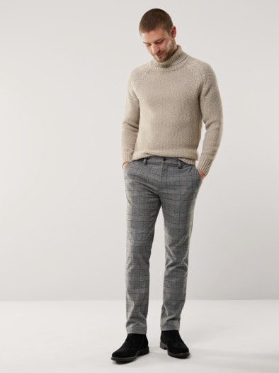 Premium Sport-Flanell Hose Grau kariert
