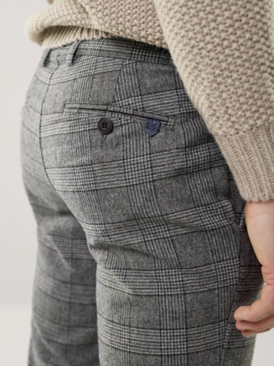 Premium Sport-Flanell Hose Grau kariert