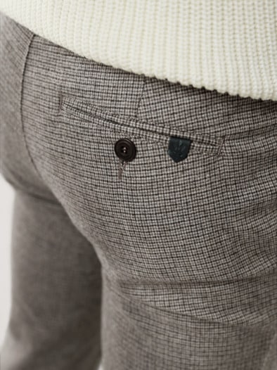 Premium Sport-Flanell Hose Beige Minikaro