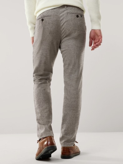 Premium Sport-Flanell Hose Beige Minikaro