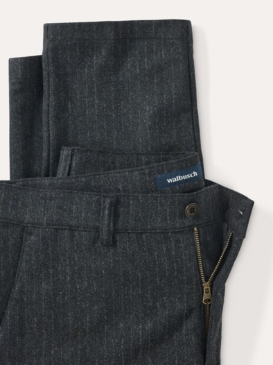 Premium Sport-Flanell Hose Anthrazit Gestreift