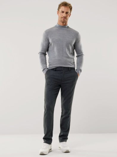 Premium Sport-Flanell Hose Anthrazit Gestreift