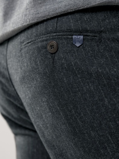 Premium Sport-Flanell Hose Anthrazit Gestreift