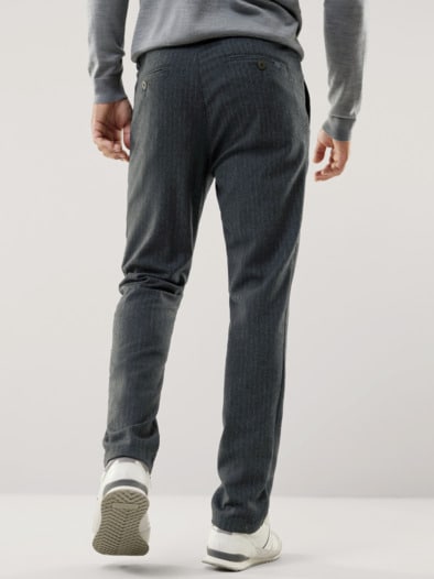 Premium Sport-Flanell Hose Anthrazit Gestreift