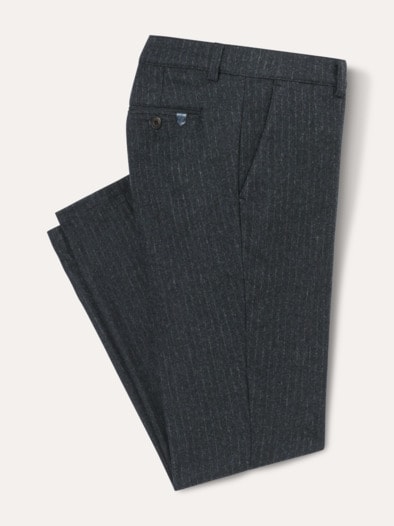 Premium Sport-Flanell Hose Anthrazit Gestreift