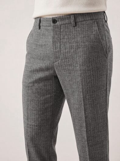 Premium Sport-Flanell Hose Grau Gestreift