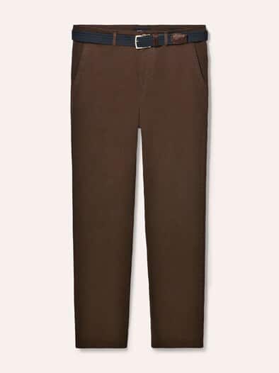 Chino inklusive Gürtel Braun