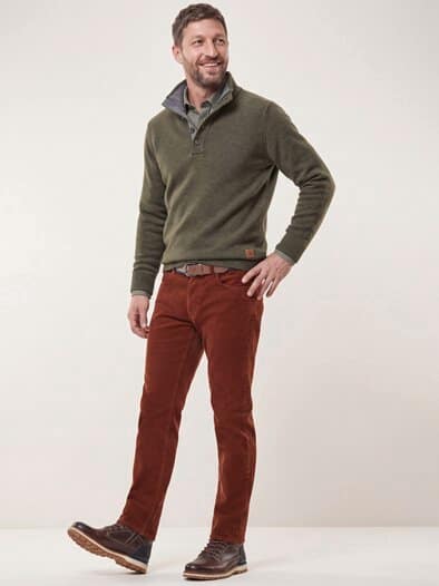 Gürtel-Cord Five-Pocket Rostbraun
