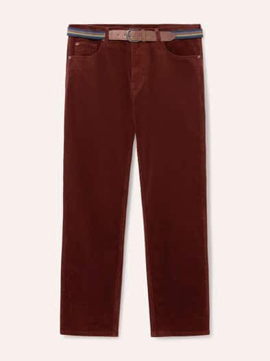 Gürtel-Cord Five-Pocket Rostbraun