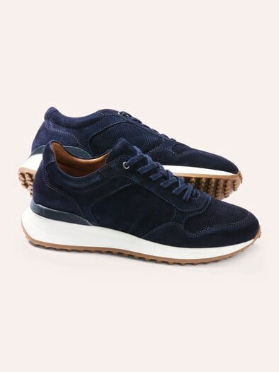 Velours Perfo Sneaker Marine