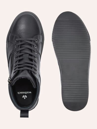 Leder-Schnürer Hightop Blau