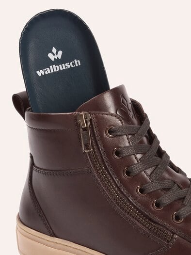 Leder-Schnürer Hightop. Braun