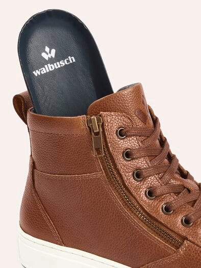 Leder-Schnürer Hightop Cognac