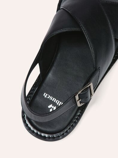 Kreuzriemen-Sandale Schwarz