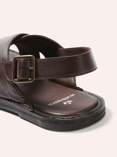 Kreuzriemen-Sandale Braun