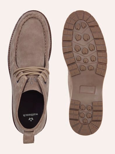 Schnürstiefel aus Velours Beige
