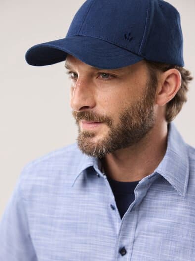 Leinen Baseballkappe UV-Schutz Blau