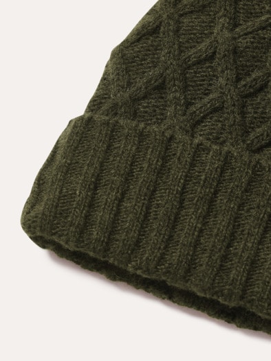 Aran-Mütze Oliv