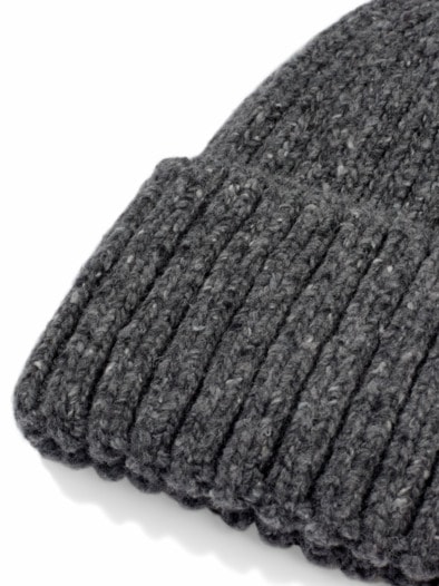 Tweed Wollmütze Grau