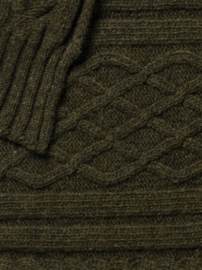 Aran-Schal Oliv
