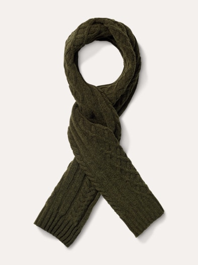 Aran-Schal Oliv