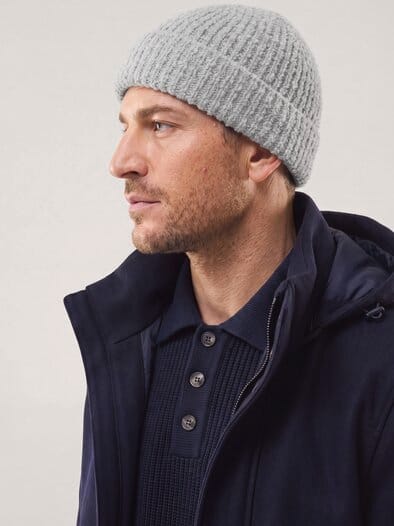 Boucle Wollmütze Grau
