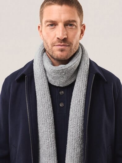 Boucle Wollschal Grau