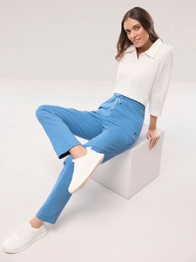 Baumwollstretch Hose Jeansblau