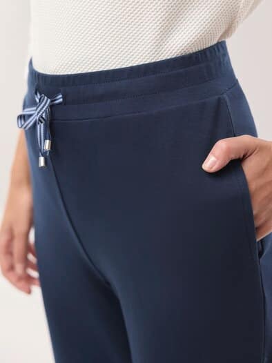 Baumwollstretch Hose Marine
