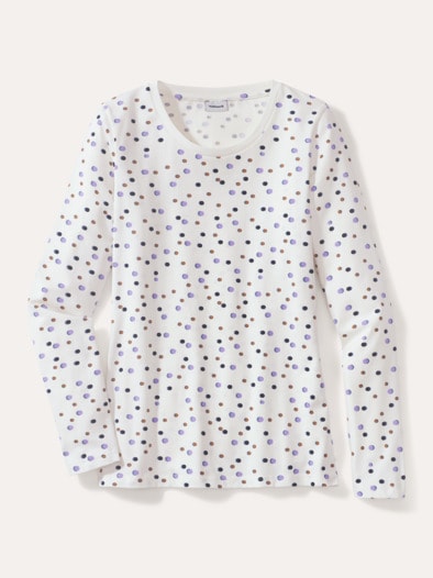 Baumwollshirt Punkte Wweiß Multicolo