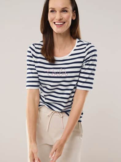 Ringelshirt Voilà Marine/Weiß
