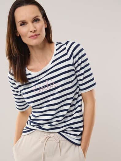 Ringelshirt Voilà Marine/Weiß