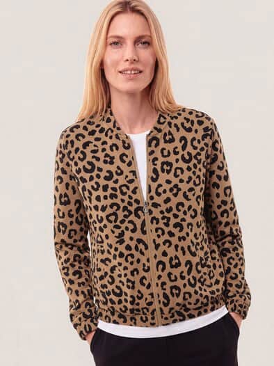 Baumwollstretch Blouson Leo Druck