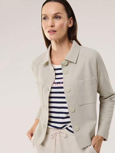 Jersey Twill Jacke Kiesel