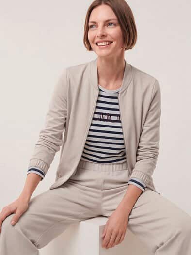 Baumollstretch Blouson Creme