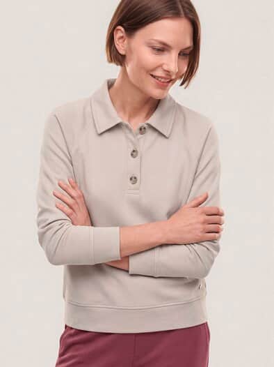 Baumwollstretch Polo Creme