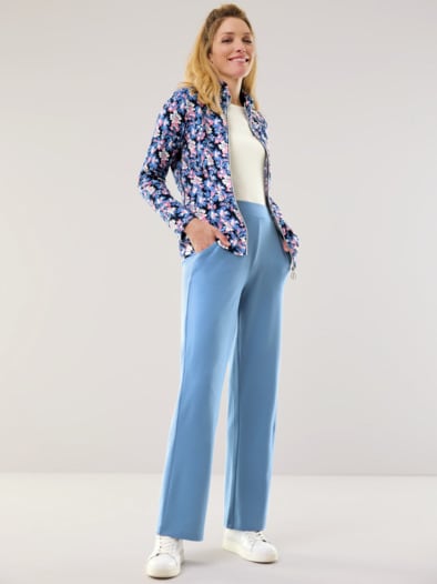 Baumwollstretch Marlenehose Jeansblau