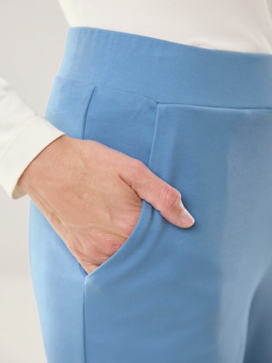 Baumwollstretch Marlenehose Jeansblau