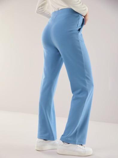 Baumwollstretch Marlenehose Jeansblau