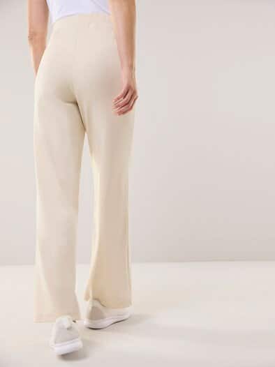 Baumwollstretch Marlenehose Creme