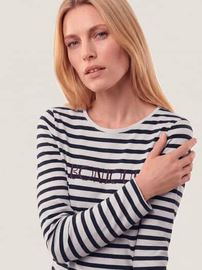 Ringelshirt Bonjour Blau/Weiß