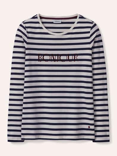 Ringelshirt Bonjour Blau/Weiß